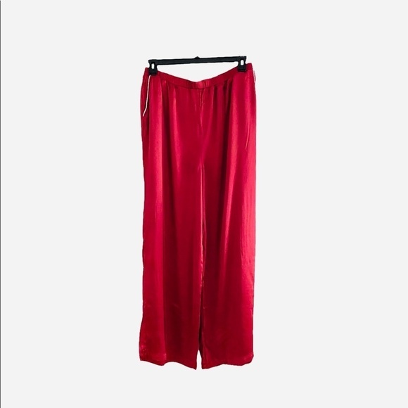 Privacy Please Satin Pajama Pant Revolve Cloe Lounge Pant in Merlot Wide Leg XL - Picture 4 of 6